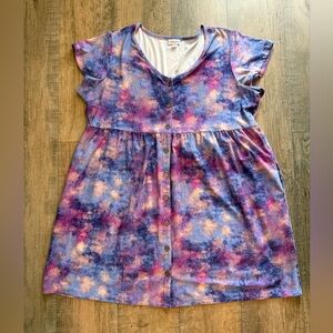 LuLaRoe Heidi Dress in Burple and Pink